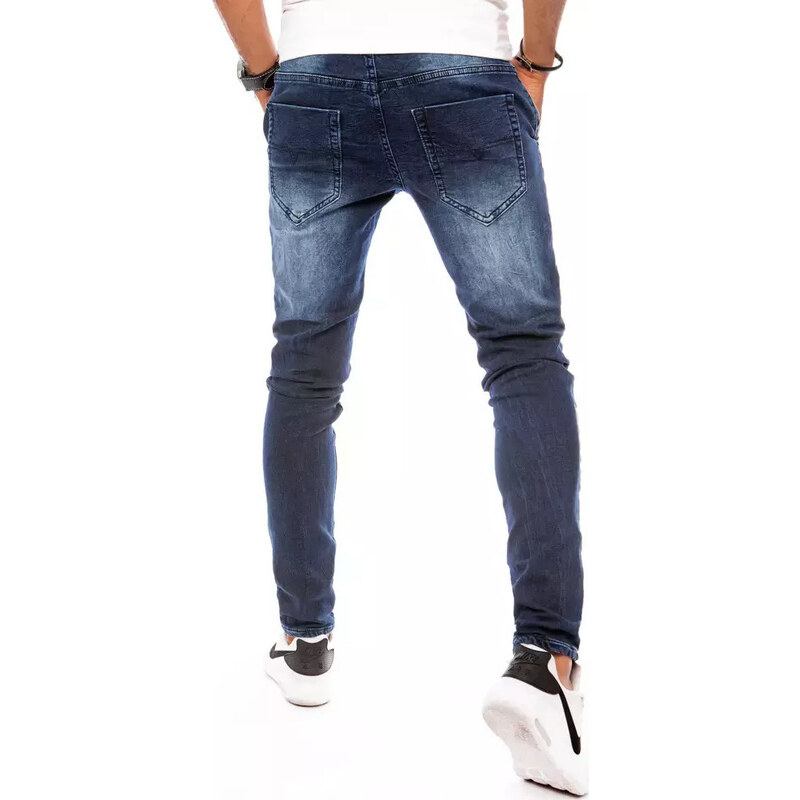 BASIC TMAVĚ MODRÉ DŽÍNY SEPRANÉHO VZHLEDU Denim vzor