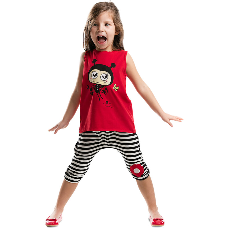 Denokids Three End Girls T-shirt Capri Shorts Set