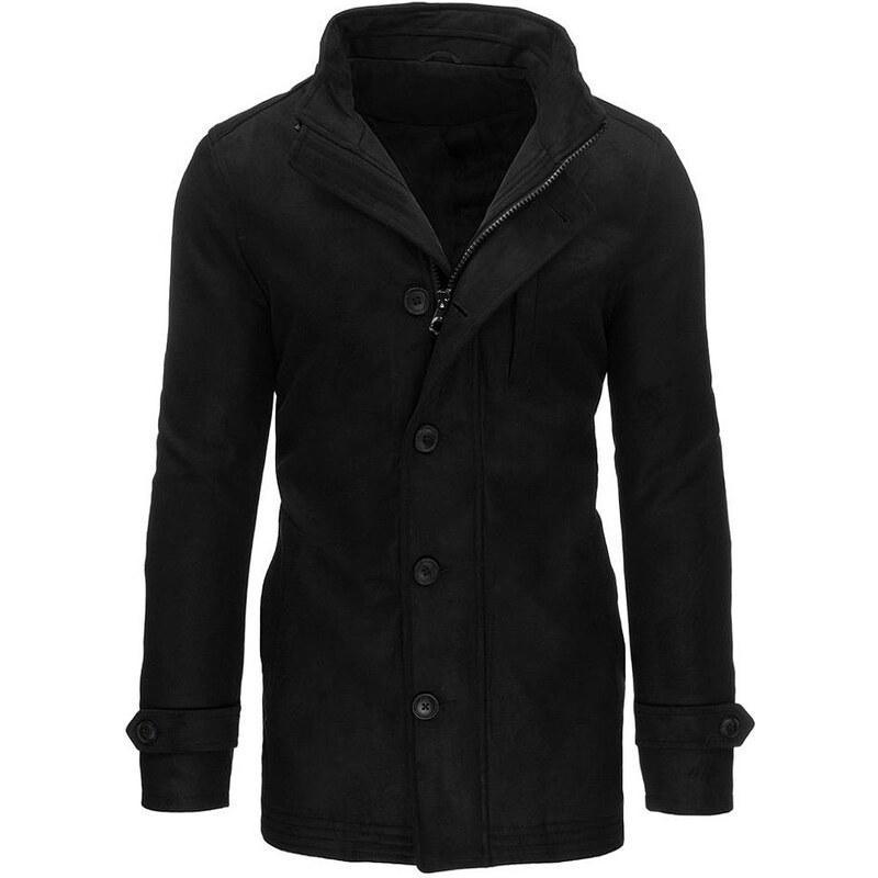 černý pánský kabát na zip