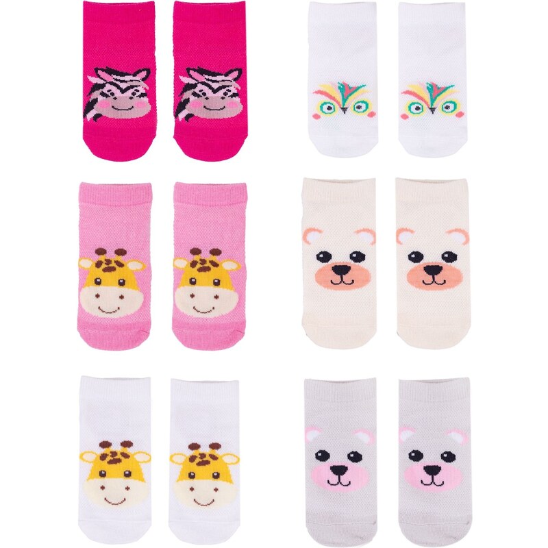 Yoclub Kids's Ankle Thin Socks Pattern Colours 6-Pack P2