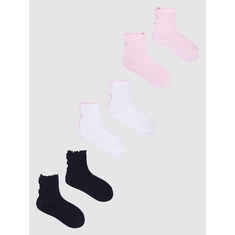 Yoclub Kids's Girls' Socks With Frill 3-Pack 2