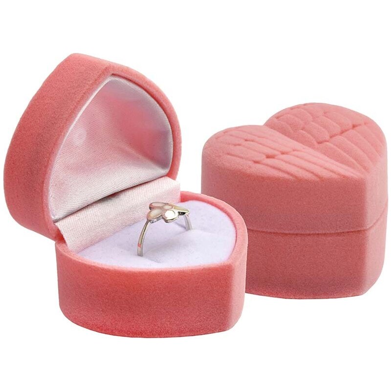 JKBOX Sametová krabička Srdce z lásky na prsten, náušnice, přívěsek IK060