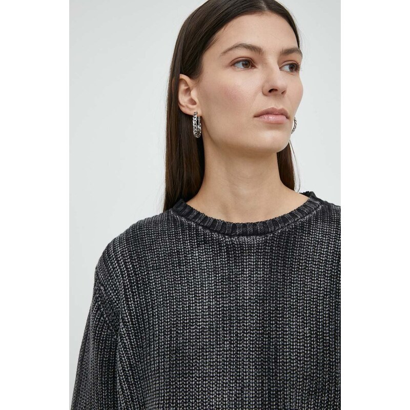 Bavlněný svetr Résumé AtlasRS Knit Pullover Unisex černá barva, 20371116