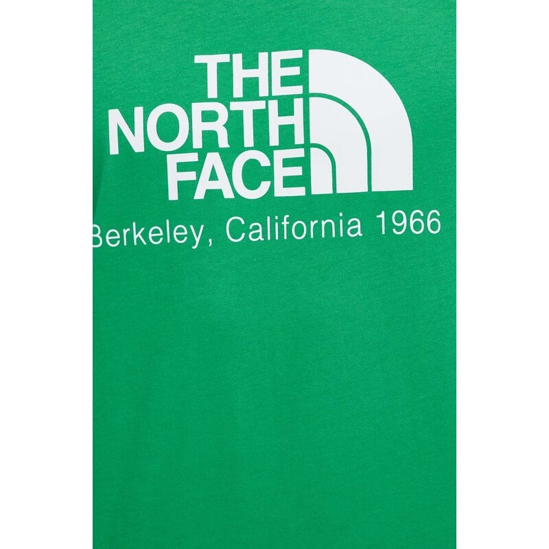 Bavlněné tričko The North Face M Berkeley California S/S Tee zelená barva, s potiskem, NF0A87U5PO81