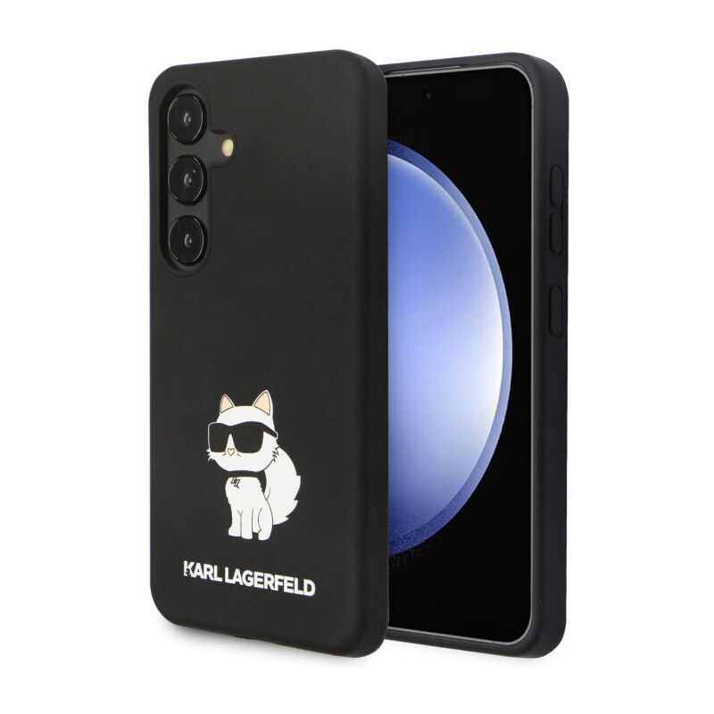 Samsung Galaxy S24 Karl Lagerfeld Liquid Silicone Choupette NFT Case černá