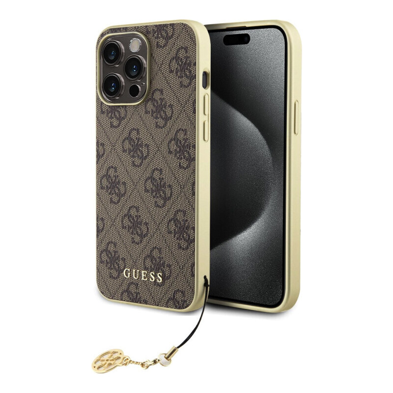 Apple iPhone 15 Pro Max Guess 4G Charms Cas hnědá