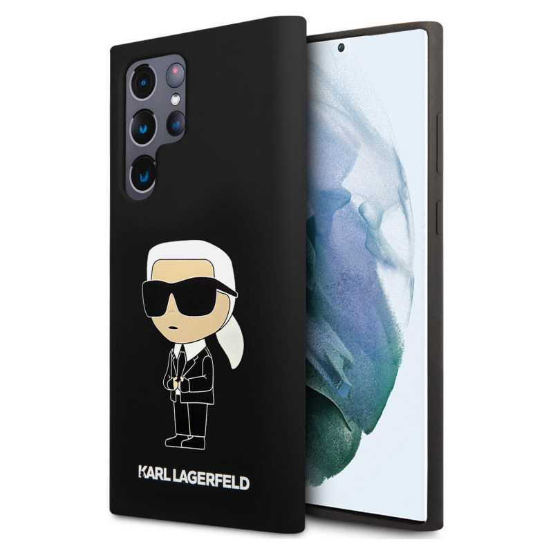 Samsung Galaxy S24 Ultra Karl Lagerfeld Liquid Silicone Ikonik NFT Case černá