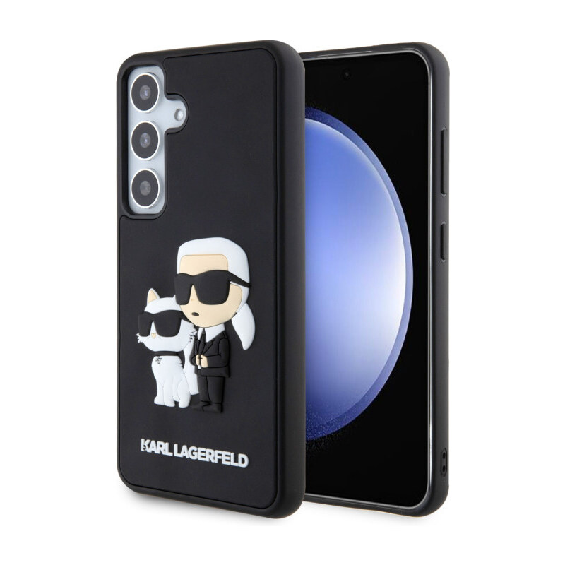 Samsung Galaxy S24 Karl Lagerfeld 3D Rubber Karl and Choupette Case černá