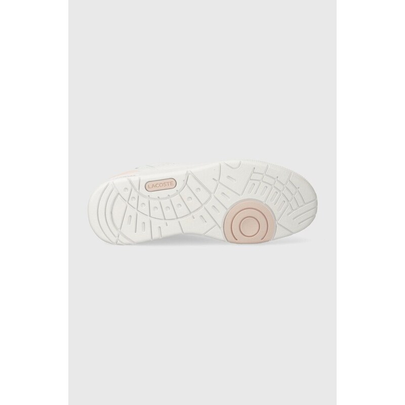 Kožené sneakers boty Lacoste T-Clip Pastel Accent Leather bílá barva, 47SFA0061