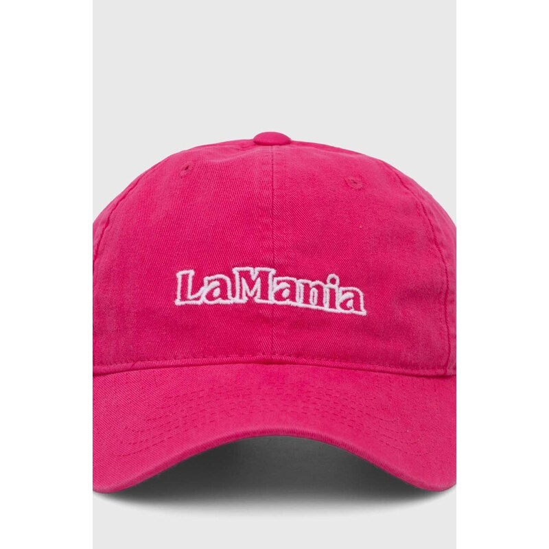 Bavlněná baseballová čepice La Mania CZAPKA ESSENTIAL CUP růžová barva, s aplikací, CZAPKAESSENTIALCUP