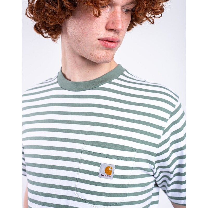 Carhartt WIP S/S Seidler Pocket T-Shirt Seidler Stripe, Park