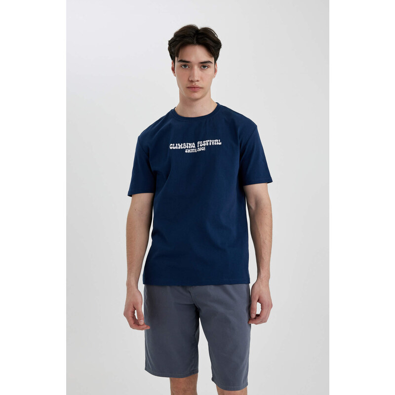 DEFACTO Regular Fit Crew Neck Printed T-Shirt