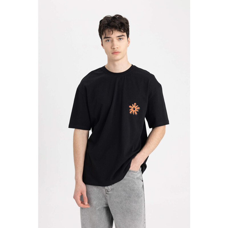 DEFACTO Oversize Fit Crew Neck Printed T-Shirt