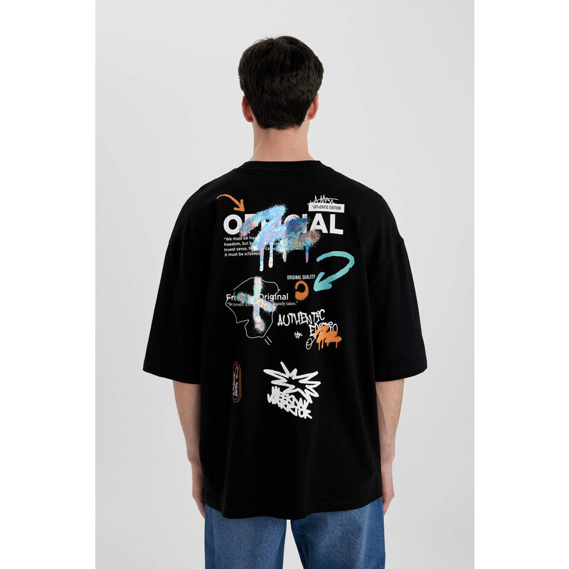DEFACTO Loose Fit Crew Neck Printed T-Shirt