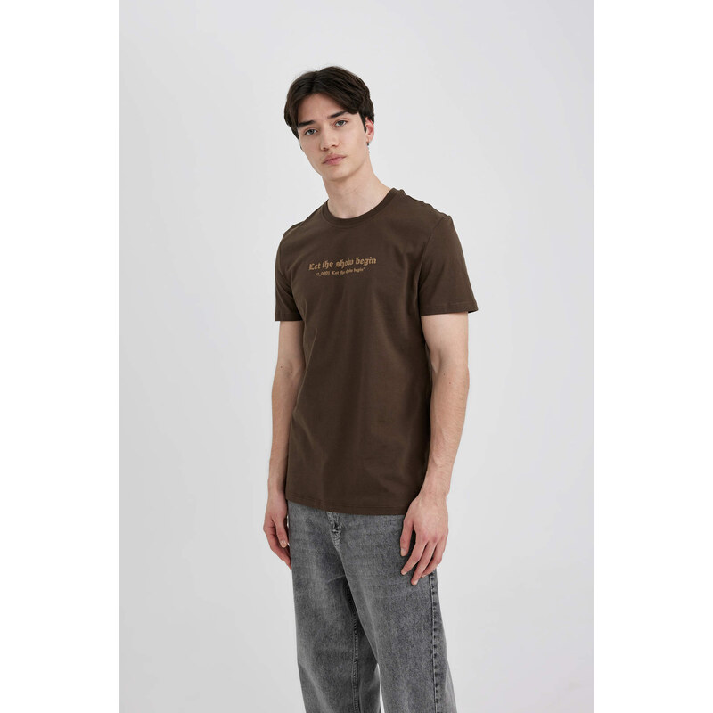 DEFACTO Slim Fit Crew Neck Printed T-Shirt