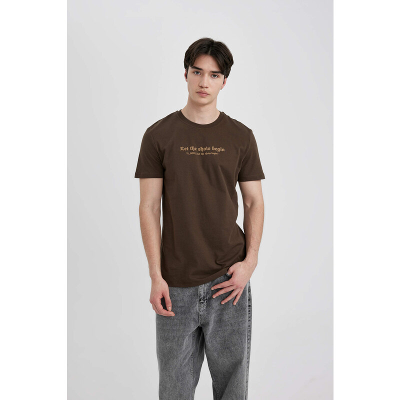 DEFACTO Slim Fit Crew Neck Printed T-Shirt