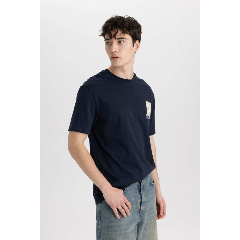 DEFACTO Regular Fit Crew Neck Printed T-Shirt