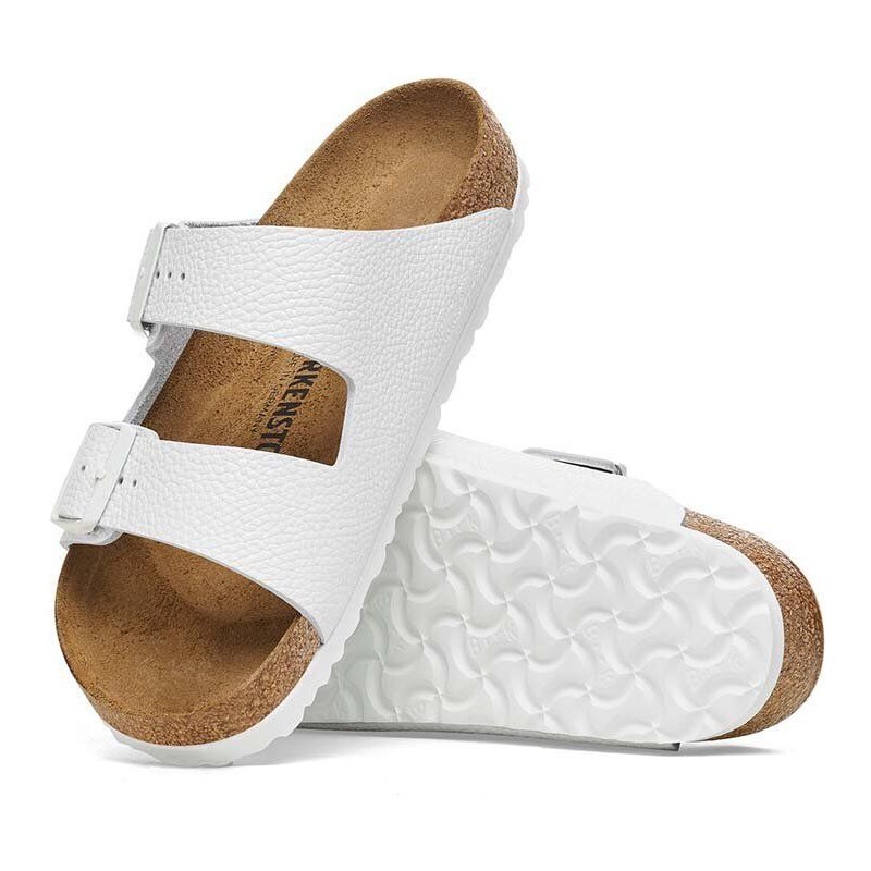 Kožené pantofle Birkenstock Arizona pánské, bílá barva, 1025048