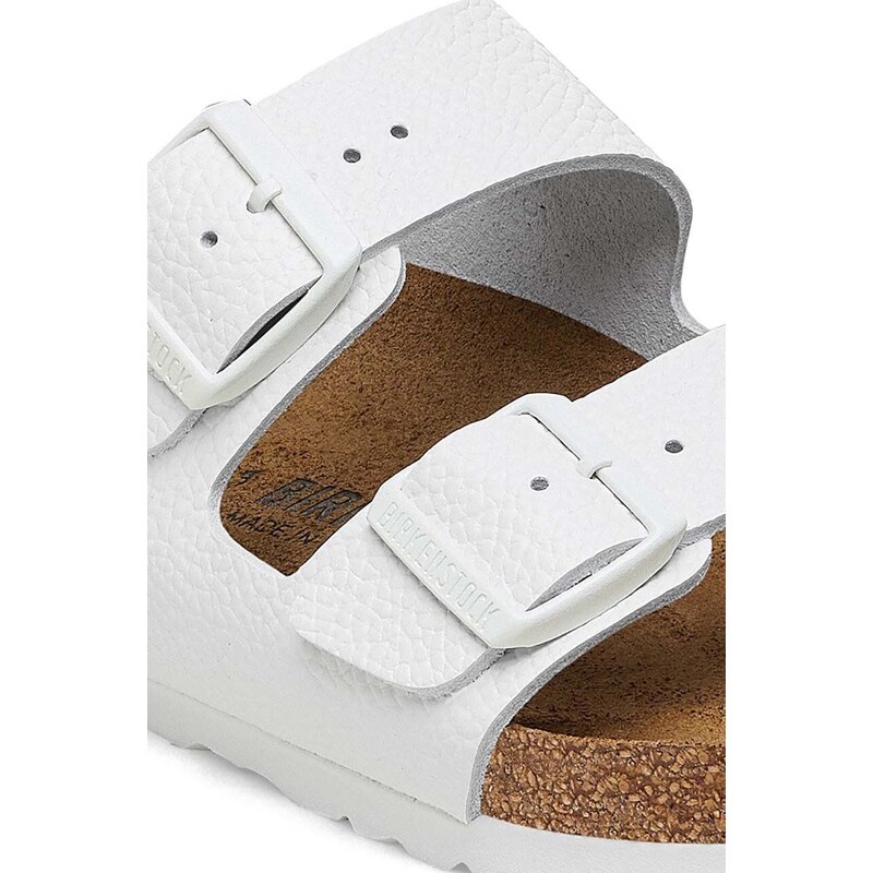 Kožené pantofle Birkenstock Arizona pánské, bílá barva, 1025048