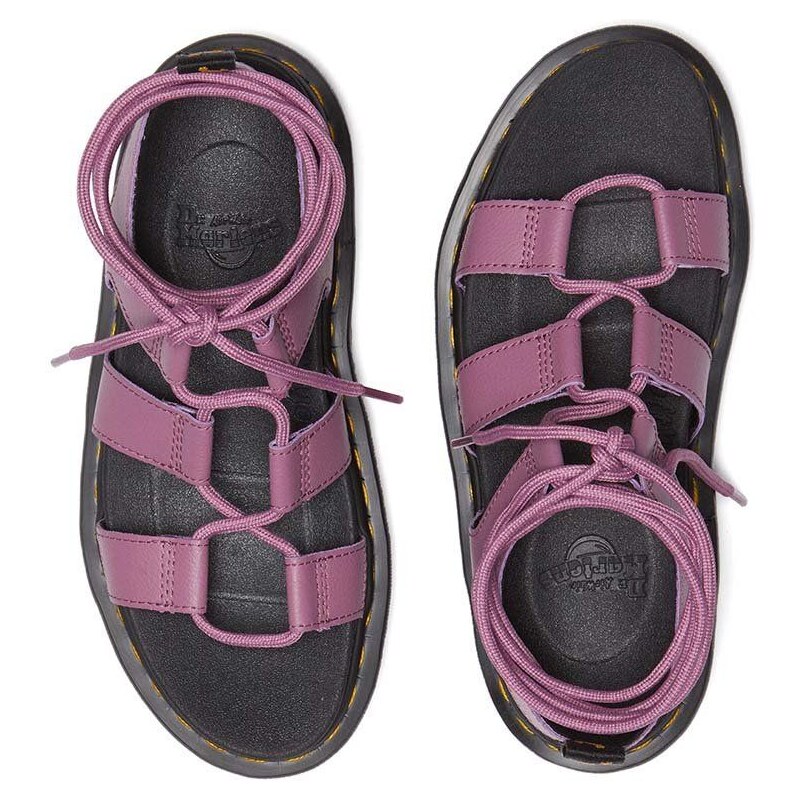 Kožené sandály Dr. Martens Nartilla dámské, růžová barva, na platformě, DM31617765