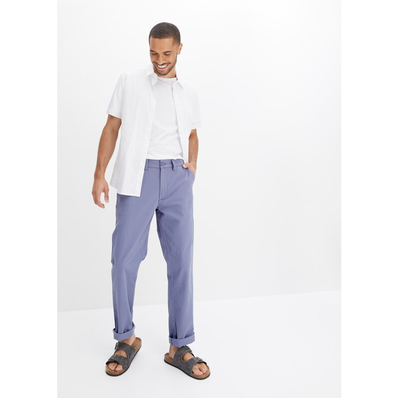 bonprix Chino kalhoty Regular Fit Straight Modrá