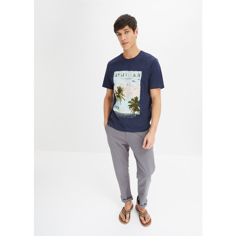bonprix Tričko s fotografickým potiskem, organická bavlna Modrá