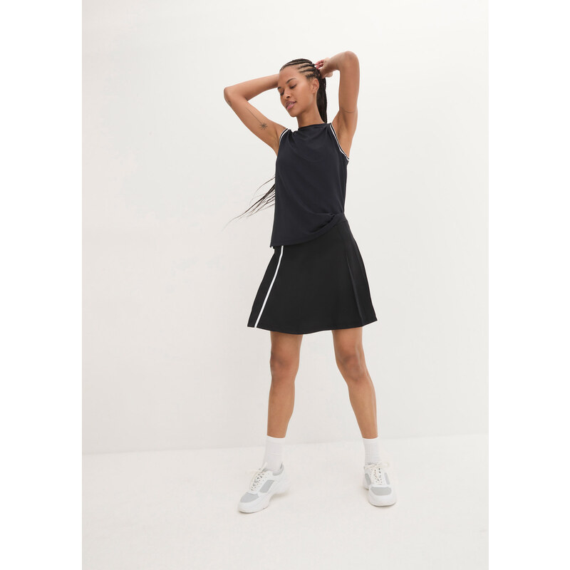 bonprix Sportovní sukně s integrovanými šortkami Černá