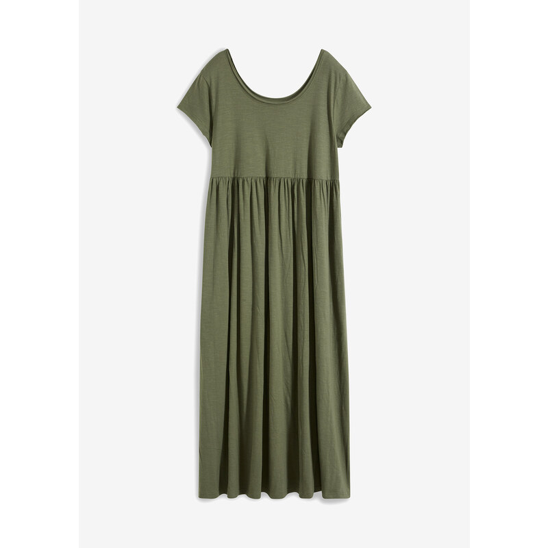 bonprix Midi šaty s rozparkem Zelená