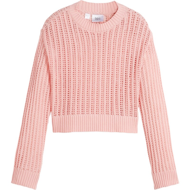 bonprix Pletený svetr, pro dívky Růžová