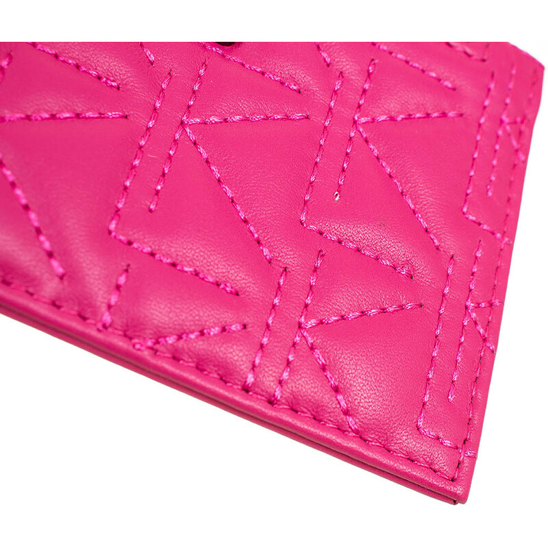 Karl Lagerfeld dámské kožené pouzdro na karty růžové
