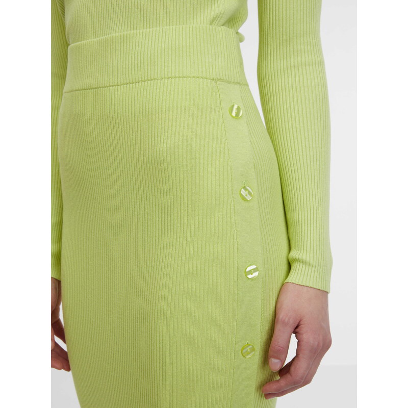 Orsay Světle zelená dámská svetrová midi sukně - Dámské