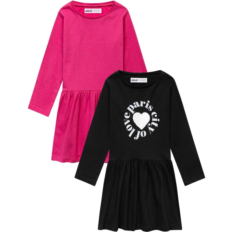 MINOTI Šaty pink / černá / bílá