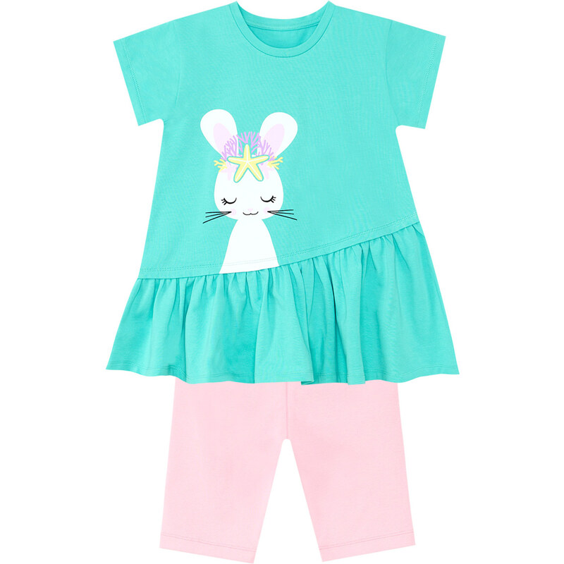 Denokids Sea Bunny Girls T-shirt Leggings Suit