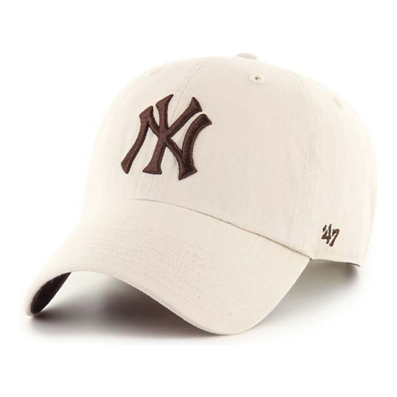 47 brand Kšiltovka 47brand MLB New York Yankees béžová barva, s aplikací