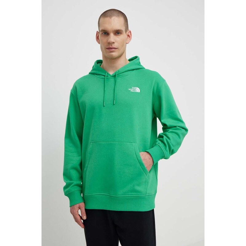 Mikina The North Face M Essential Hoodie pánská, zelená barva, s kapucí, hladká, NF0A7ZJ9PO81