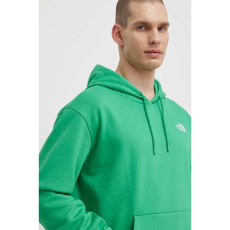 Mikina The North Face M Essential Hoodie pánská, zelená barva, s kapucí, hladká, NF0A7ZJ9PO81