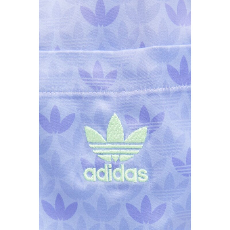 Košile adidas Originals Mono Satin pánská, fialová barva, relaxed, IS2938