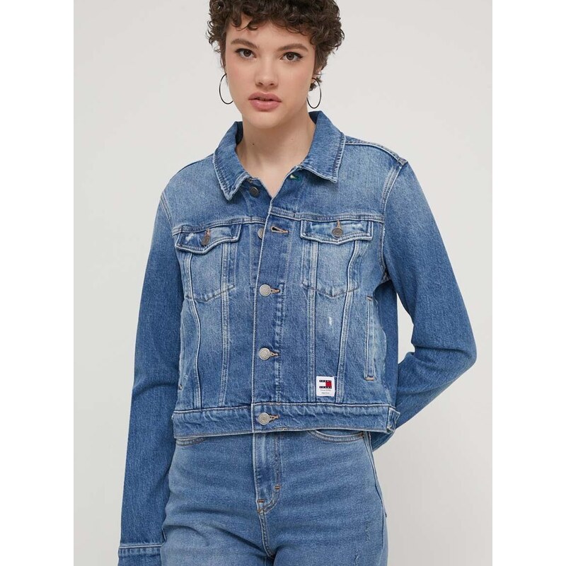 Džínová bunda Tommy Jeans dámská, přechodná, DW0DW17653