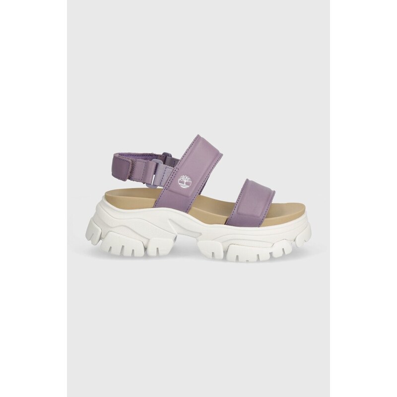 Kožené sandály Timberland Adley Way Sandal dámské, fialová barva, na platformě, TB0A2M79EAJ1