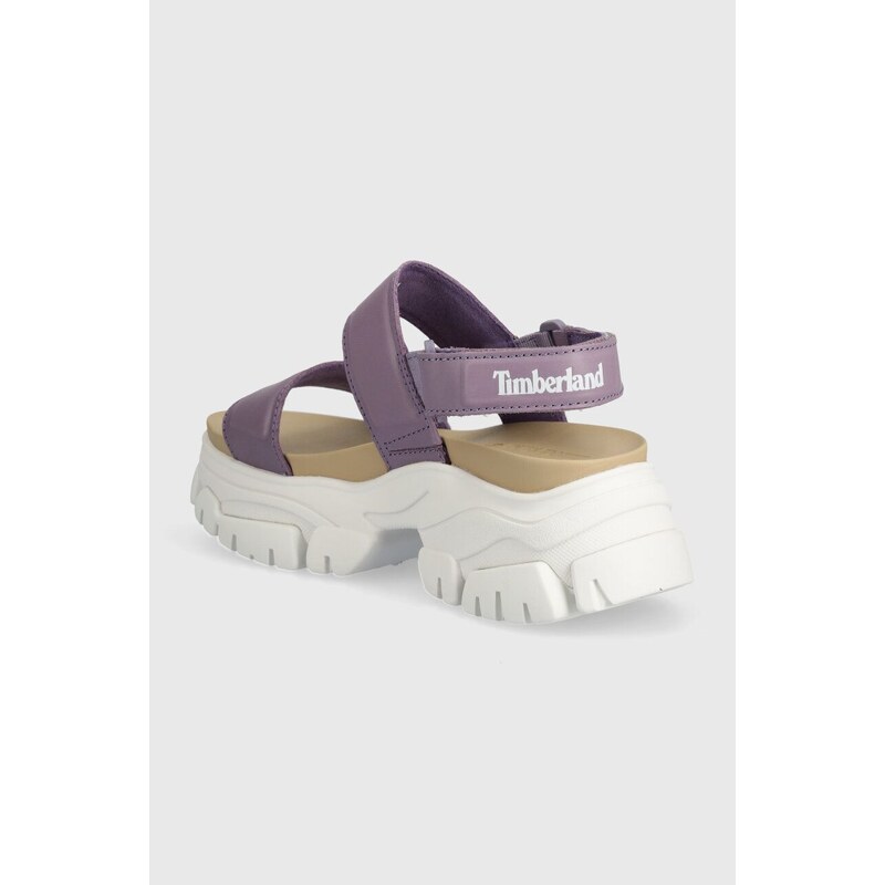 Kožené sandály Timberland Adley Way Sandal dámské, fialová barva, na platformě, TB0A2M79EAJ1