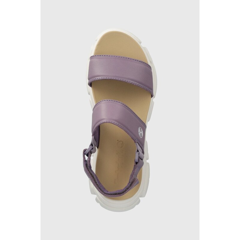 Kožené sandály Timberland Adley Way Sandal dámské, fialová barva, na platformě, TB0A2M79EAJ1