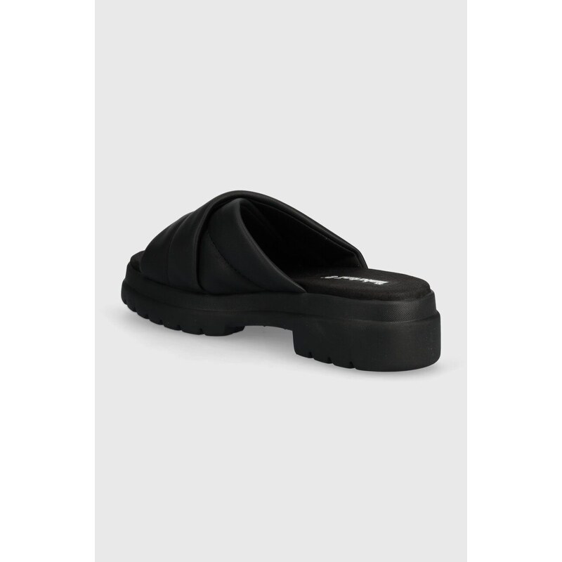 Kožené pantofle Timberland London Vibe dámské, černá barva, na platformě, TB0A63QZW021