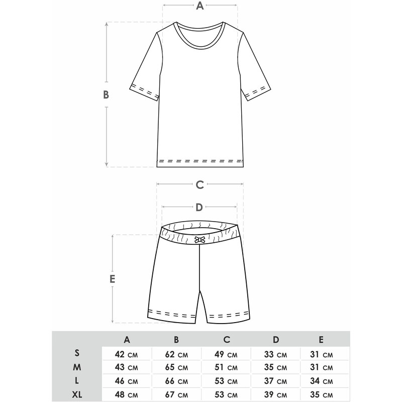 Yoclub Dámské krátké bavlněné pyžamo PIA-0027K-A110 Multicolour