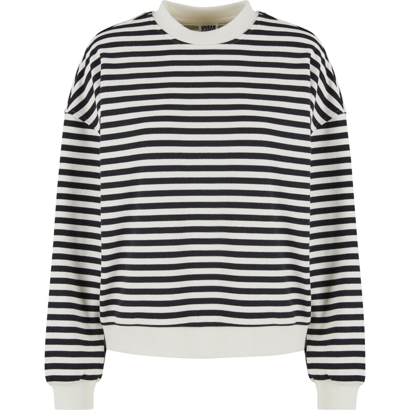 UC Ladies Dámská mikina Oversized Striped - černá/smetanová