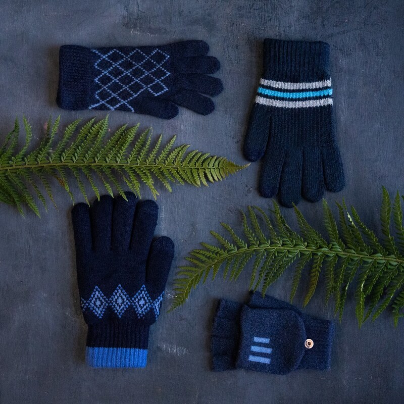 Art Of Polo Man's Gloves Rk22235 Navy Blue