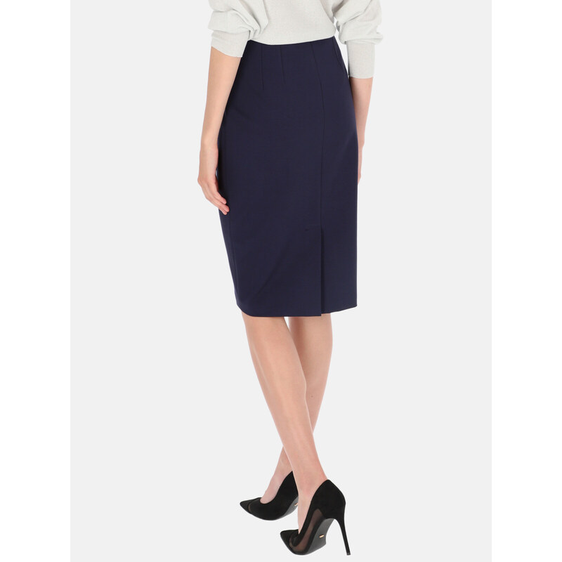 Potis & Verso Woman's Skirt Venta Navy Blue