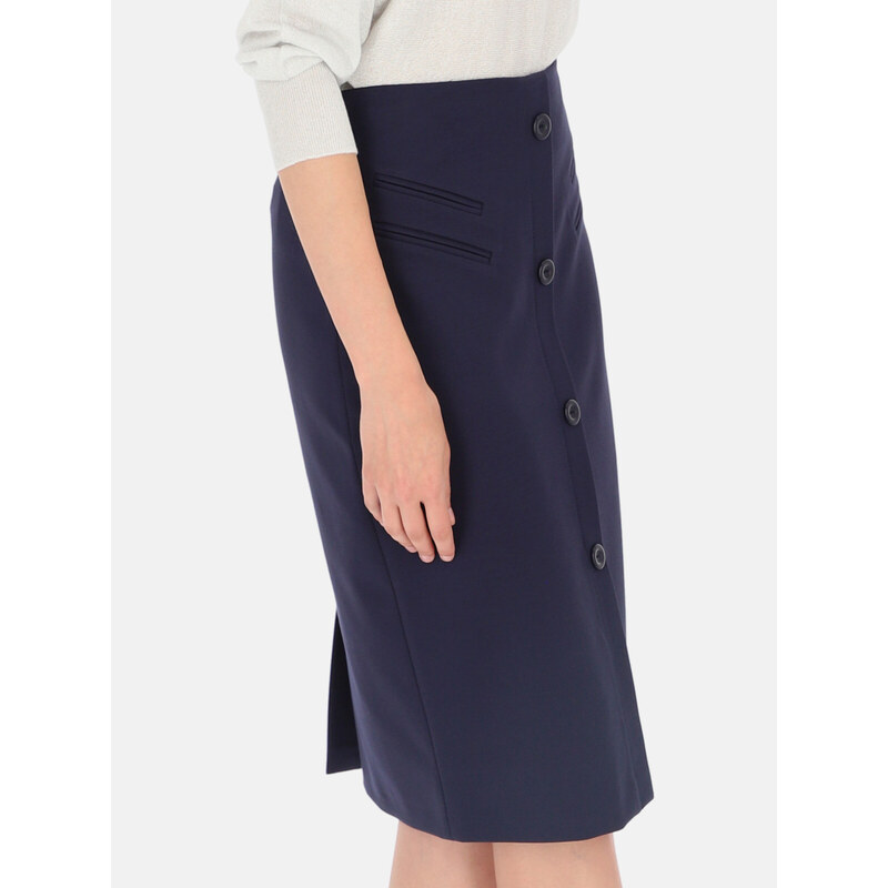 Potis & Verso Woman's Skirt Venta Navy Blue