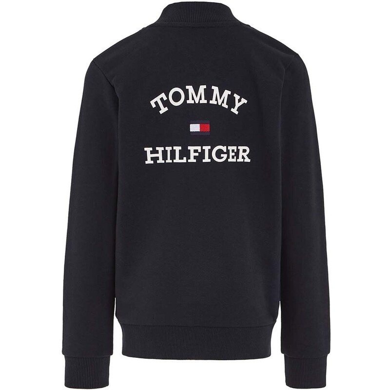 Dětská bavlněná mikina Tommy Hilfiger černá barva, s potiskem