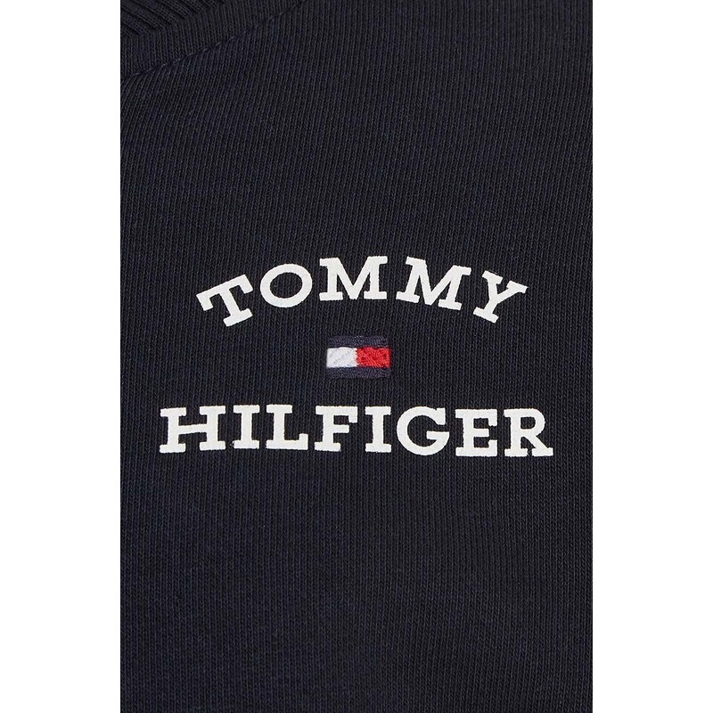 Dětská bavlněná mikina Tommy Hilfiger černá barva, s potiskem