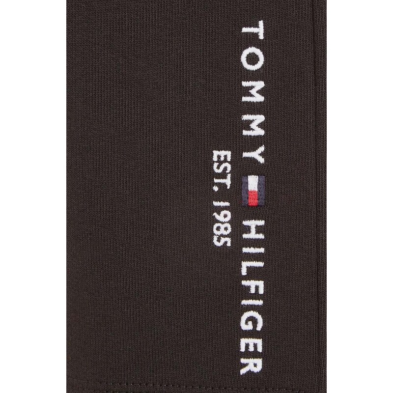 Dětské bavlněné šortky Tommy Hilfiger černá barva
